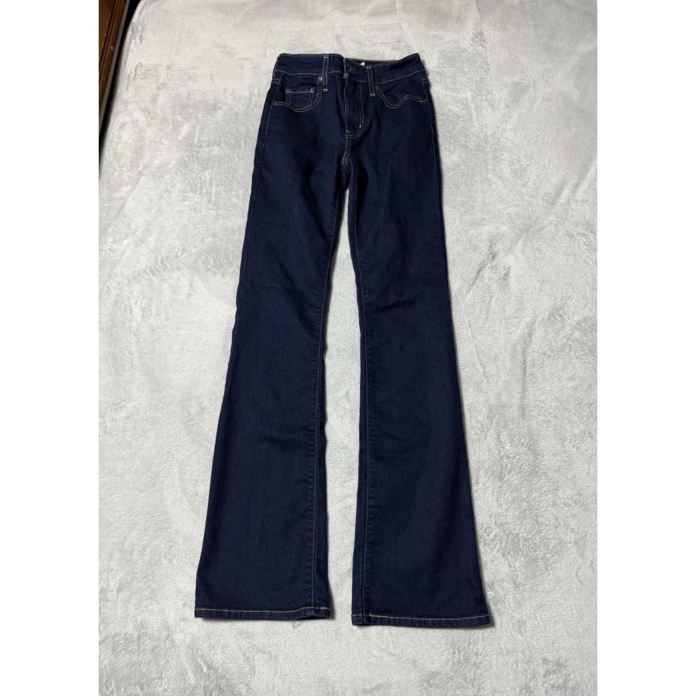Levis 725 Jeans Womens 24 Blue Bootcut High Rise Dark Wash Denim 24x32